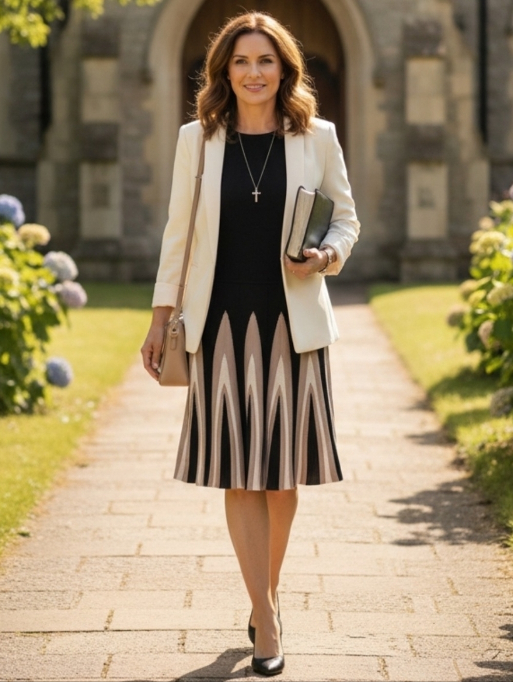 Black and Cream Women's Dress
